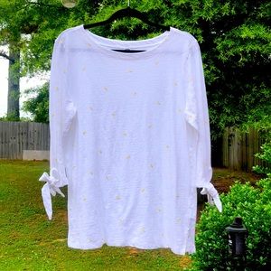 Old Navy 3/4 length top with tie sleeves